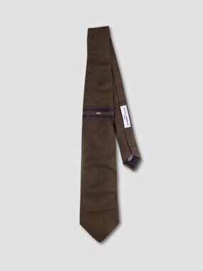 DOLCE & GABBANA LOGO DARK GREEN SILK TIE